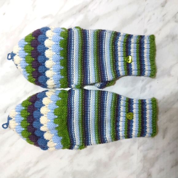 SOLD! ***⛄️Aero Striped Convertible Flip-Top Gloves with Cap - Size M - Picture 7 of 12